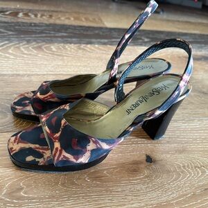 Yves Saint Laurent cheetah print heels sling back